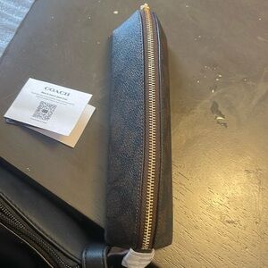 Brand new coach pencil case, black - brown color